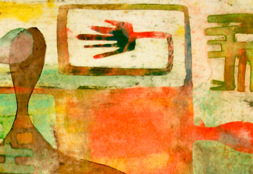 “Rupestre II” (2022). Óleo sobre papel. 59x77cm. Juan Fabre.