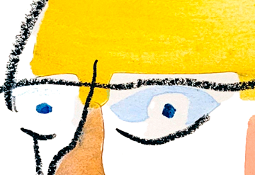 “Mirada” (2023). Mixta sobre papel. 35x44cm. Juan Fabre.