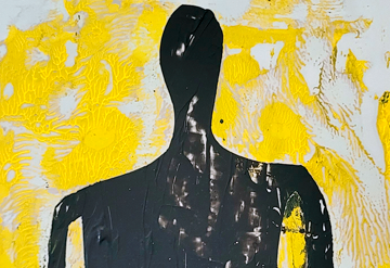 “Sombra” (2022). Acrílico s/ papel fotográfico. 32x37,5cm. Juan Fabre.