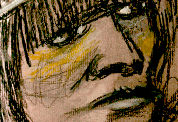 “Indígena” (2022). Mixta s/ papel texturado. 34x39,5cm. Juan Fabre.