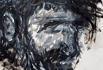 “Ancestro” (2024). Óleo sobre papel. 49x63cm. Juan Fabre.