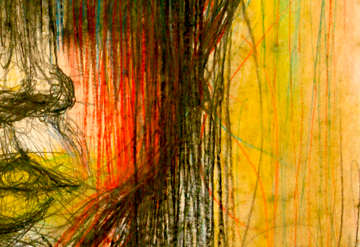 “Hacia adentro” (2021). Óleo y lápiz graso s/ papel. 60x75cm. Juan Fabre.