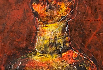 “Tótem” (2024). Mixta sobre papel. 40x48cm. Juan Fabre.